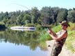 fisherman on the river bank fisherman on the river bank