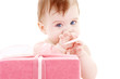 baby boy with gift box baby boy with gift box