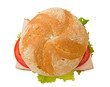 Top view of a crusty turkey kaiser sandwich Top view of a crusty turkey kaiser sandwich