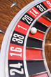 Close up of ball on roulette wheel