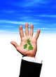Map of Britain in businessman hand