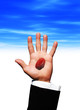 Finger print on hand palm
