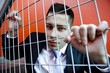 Agressive young businessman man