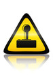 Symbole de danger Wi-Fi (reflet métal) 