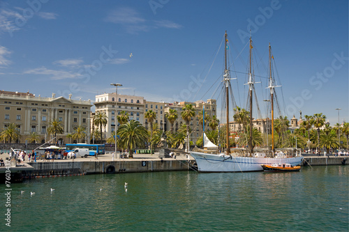 Photo: Beautiful yacht in Barcelona port Beautiful yacht in Barcelona port