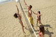 Man Trying to Block Shot during Volleyball Game