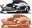 Vector cartoon retro car 