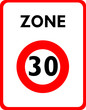 a0136 - Panneau obligation ZONE 30 km/H a0136 - Panneau obligation ZONE 30 km/H