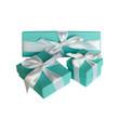 Three boxes with the bows on isolated white background