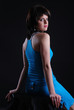 Nice portrait of young girl half of body