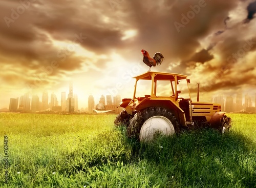 Photo: countryside and a city countryside and a city