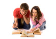 couple of students doing homework