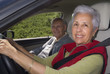 Out for a drive, focus on woman