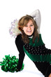 Happy Girl in a Pom Pon Uniform