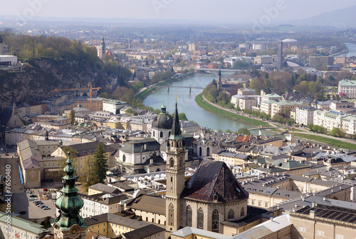 View of historical center of Salzburg, Austria