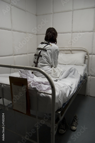 Photo: Crazy with a straitjacket in a Psychiatric Crazy with a straitjacket in a Psychiatric