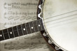 grunge banjo with score background