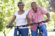 Senior couple on cycle ride Senior couple on cycle ride