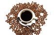 Cup of coffee. Top view