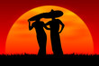 liebe im sonnenuntergang