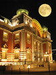 Photo: The moon and building The moon and building
