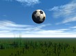 Landscape with football. 3d image