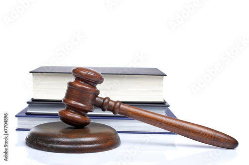 Photo: Wooden gavel and law books Wooden gavel and law books