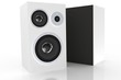 Two white loudspeakers 2  