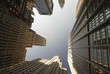 Upright view to the sky in downtown Manhattan
