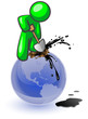 Green Man Digging Oil