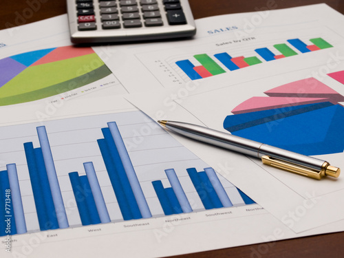 Photo: Multiple pie and bar sales charts Multiple pie and bar sales charts