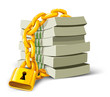 vector money with gold lock isolated vector money with gold lock isolated