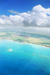 Aerial view of a tropical island in Pacific ocean