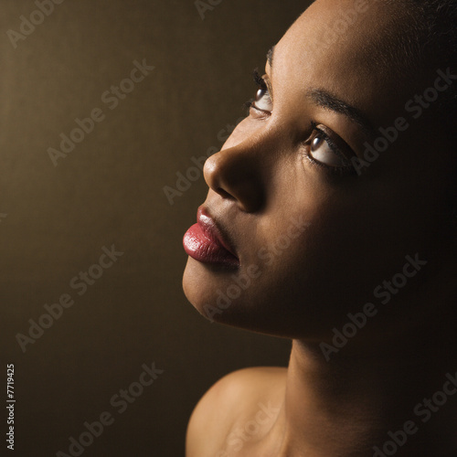 Photo: Portrait of serious young woman. Portrait of serious young woman.