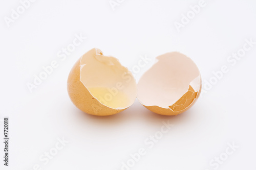 Photo: broken eggshells with eggwhite broken eggshells with eggwhite