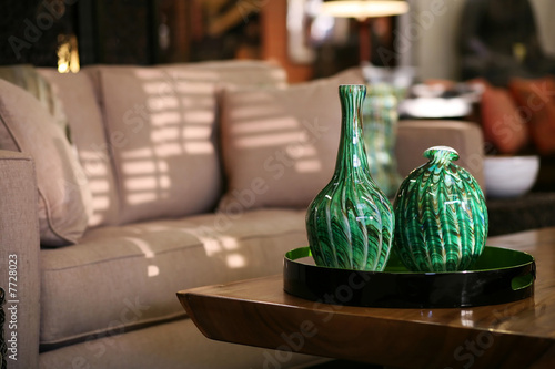 Photo: Modern furnishing and handblown glass Modern furnishing and handblown glass