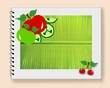 Diet fruit notepad green leaf