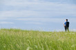 Manager auf der Wiese, Blick in den Himmel