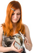 Girl with broken hard drive