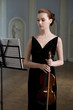 The beauty violinist in concert hall The beauty violinist in concert hall