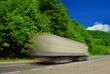 Hevy truck. Motion blur