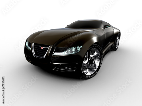 Illustration: aggressive black concept car aggressive black concept car