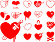 Heart icon collection - blood/violence vector