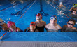 .childrens in serie at swimming pool