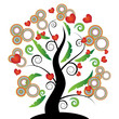 Beautiful tree of hearts