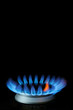 Burner blue and red gas flame