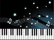 magic musical notes with stars