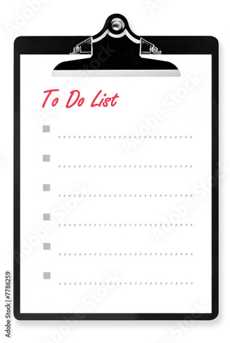 Photo: To Do List on Clipboard To Do List on Clipboard