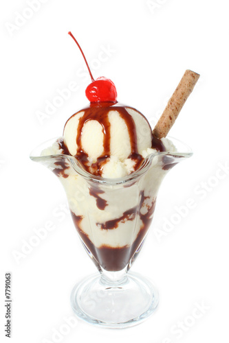 Photo: Vanilla & Chocolate Ice Cream Sundae Vanilla & Chocolate Ice Cream Sundae