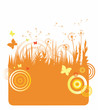 Flower background with butterfly